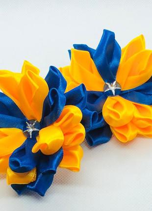 Набор бантиков в партиотических цветах Украины желтый, синий