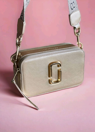 Жіноча сумка крос баді marc jacobs snapshot gold сумочка шкіряна