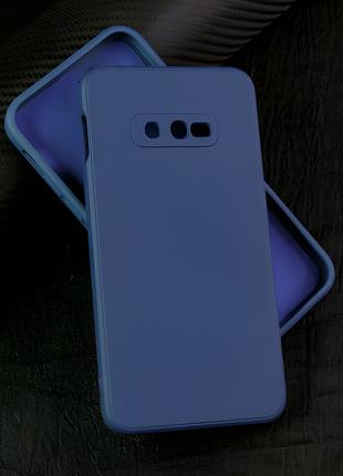 Силиконовый чехол с микрофиброй для Samsung Galaxy S10e синий ...