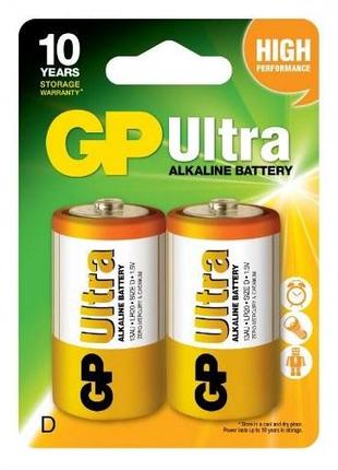 Батарейка GP ULTRA ALKALINE 1.5V 13AU-U2 лужна, LR20, D (48911...
