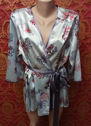 Кортенький халатик кимоно из атласа 16 размер