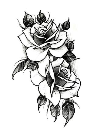 Тату tattoo временное татту наклейка на тело роза