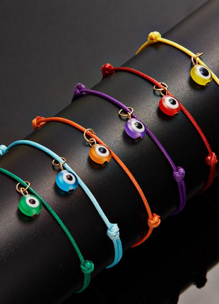 Разноцветные браслеты от сглаза , браслеты с турецким глазом, ...
