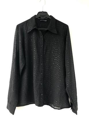 Черная шифоновая блуза со звездами