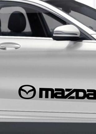 Наклейка Mazda на передние двери (чёрный)