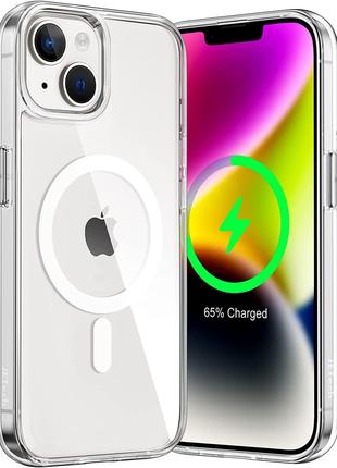 Чехол для iPhone 14 с MagSafe: Ультратонкий, Прозрачный и Защи...