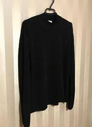 Женский черный свитер ажурной вязки от samsoe o samsoe