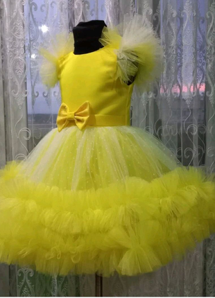 Жёлтое нарядное платье детское