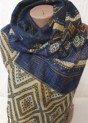 Жіночий шарф фірми wittchen на холодну пору року синій розкішн...