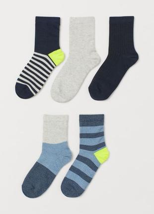 Носочки носки шкарпетки h&m хлопок полоска принт