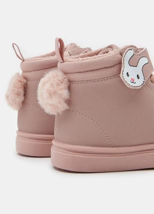 Кеды кроссовки ботинки детские для девочки светлые розовые теп...