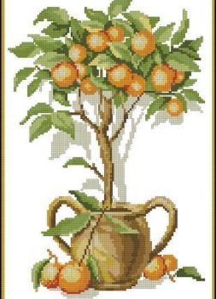 Набір для вишивання хрестиком. Розмір: 18*28 см Дерево з апель...
