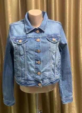 Джинсова куртка Papaya Denim укорочена Розмір 12/l блакитна
