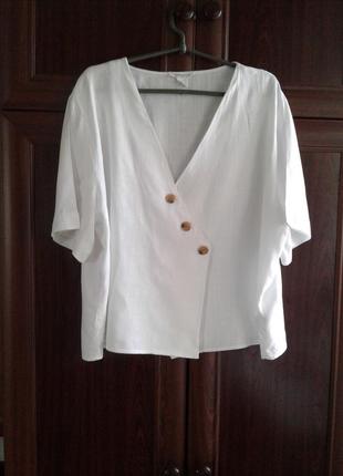 Белая короткая блузка ,топ на запах супер батал glamorous curve