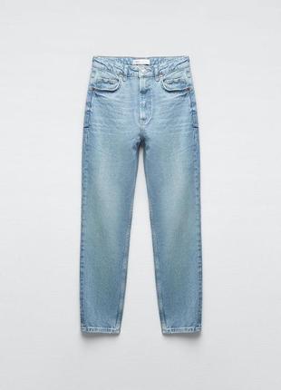 Джинси з високою посадкою zara comfort mom fit - 34 колір світ...