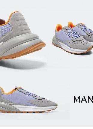 Спортивные кроссовки с кожаными вставками от mango