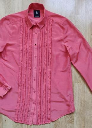 Интересная рубашка/блуза gaastra (шелк+хлопок), р.l