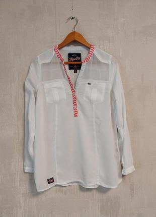 Белая блуза, рубашка с длинным рукавом, туника syper dry.