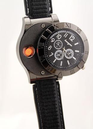 Кварцевые наручные часы со спиральной электро зажигалкой №0013