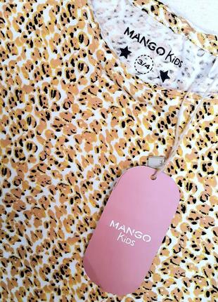 Футболка mango испания принт леопард желто-черный на 3-4 года