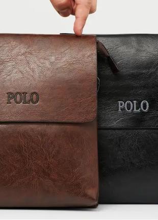 Чоловіча сумка Polo Videng Leather! Покращена модель!