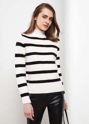 Женский свитер в черно-белую полоску тм lc waikiki