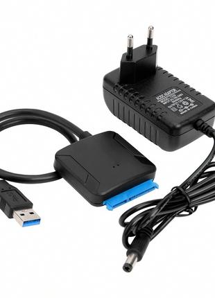 Переходник адаптер USB 3.0 - SATA для HDD 3.5" / 2.5" с блоком...