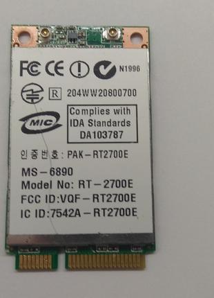 Адаптер WI-FI, снят с ноутбука MSI U100, RT-2700E, Б / У, в хо...
