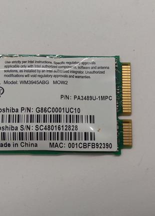 Адаптер WI-FI, снят с ноутбука Toshiba Satellite Pro U300, G86...