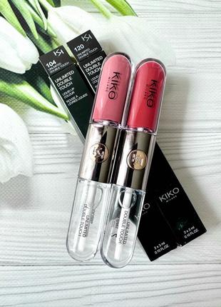 Стійка помада - блиск unlimited double touch kiko milano!
