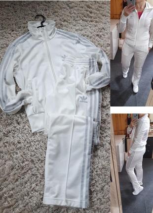 Шикарный белый спортивный костюм, adidas,  p. 38