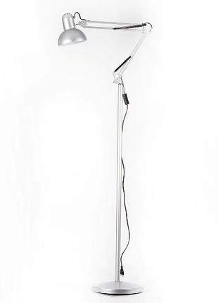 Світильник підлоговий торшер у стилі лофт сріблястий металік
