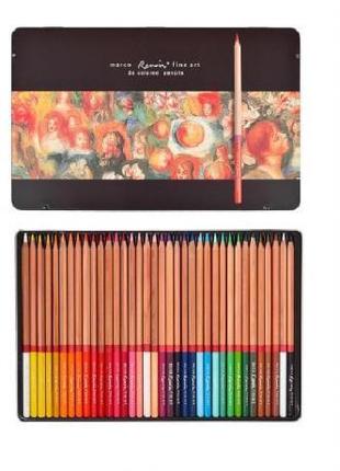 Карандаши цветные 36 цветов "MARCO" Renoir в металлическом пен...