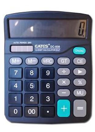 Настольный калькулятор "EATES" DC-838 (12 разрядный, 2 питания)