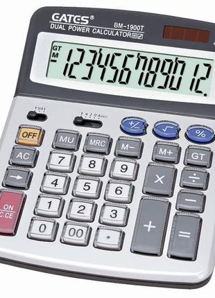 Настольный калькулятор "EATES" BM-1900T (12 разрядный, 2 питания)