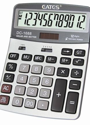 Настольный калькулятор "EATES" DC-1688 (12 разрядный, 2 питания)