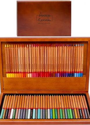 Карандаши цветные 72 цвет "MARCO" Renoir в деревянной коробке ...