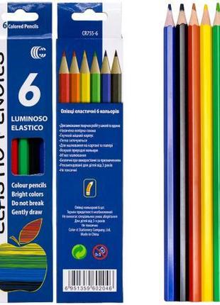 Карандаш 6 цветов CR755-6 Luminoso elastico "С"