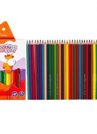 Цветные карандаши трехгранные MARCO 36 цветов грифель 3.3 мм S...