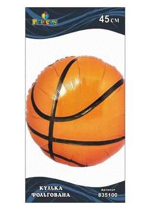Шарик фольгированный Pelican, баскетбольный мяч, 45см