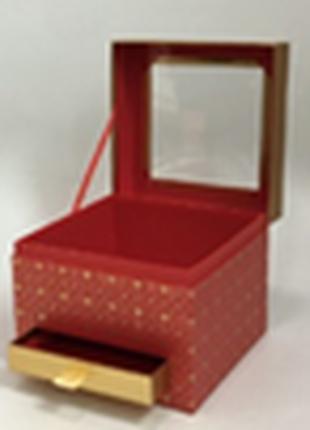 Подарункова коробка квадратна червона, 19x19x16. 5cm, W5955