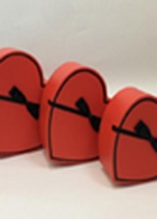 Подарочная коробка сердце - красное, в наборе - 3шт., W5927