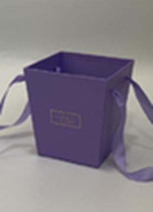 Коробка декоративная для цветов трапеция - фиолетовая, 14.5x11...