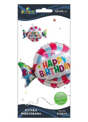 Кулька фольгована Pelican, солодка цукерка Happy Birthday, 835615
