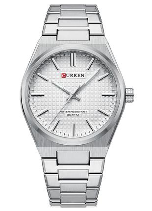 Классические мужские наручные часы Curren 8439 Silver-White