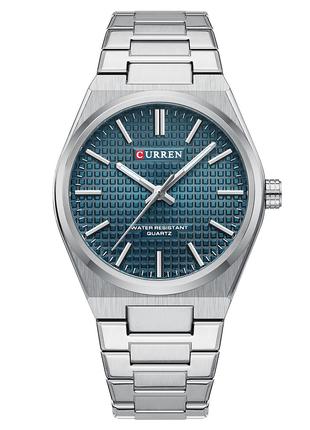Классические мужские наручные часы Curren 8439 Silver-Blue
