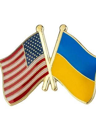 Уцінка! (деталі в описі) значок пін прапори сша україна brgv11...