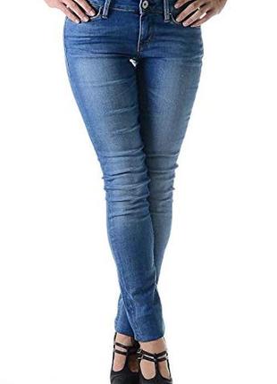 Сині блакитні щільні джинси скіні прямі високий ріст вузлики g...