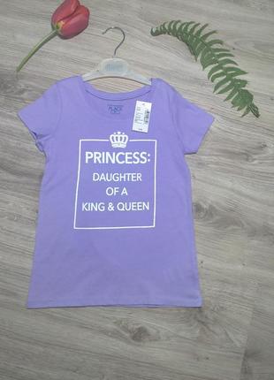 Футболка для девочки/ фиолетовая футболка/ футболка принцесса/...