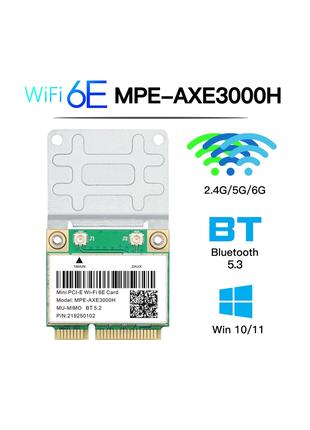 Адаптер WiFi Intel AX210 Mini PCI-E 2.4/5/6GHz Wi-Fi 6E BT5.3
